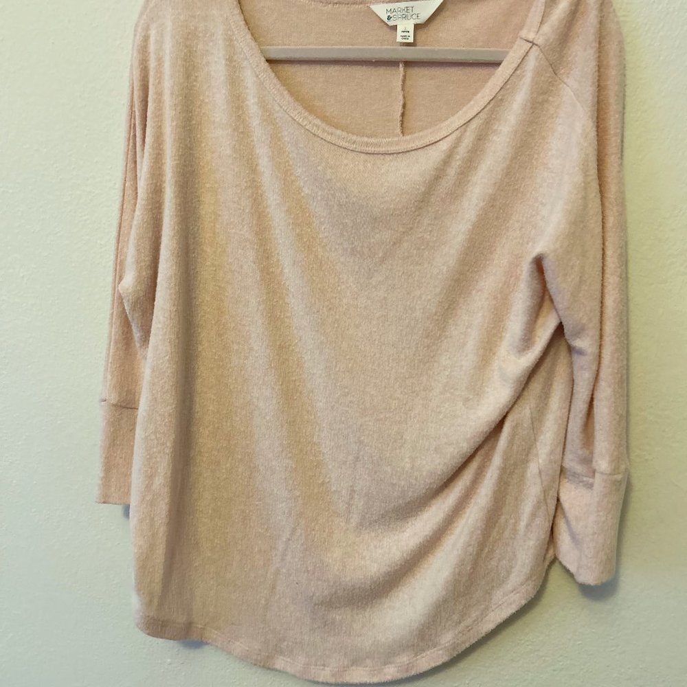 Light Pink off the Shoulder Sweater